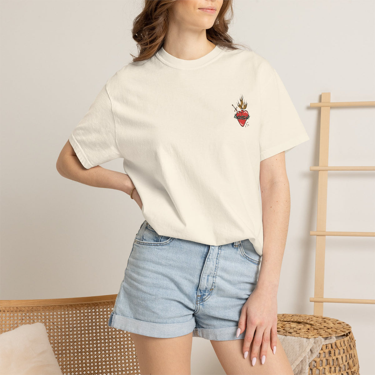 Jaid Joice "Sacred Heart" Garment-Dyed Tee